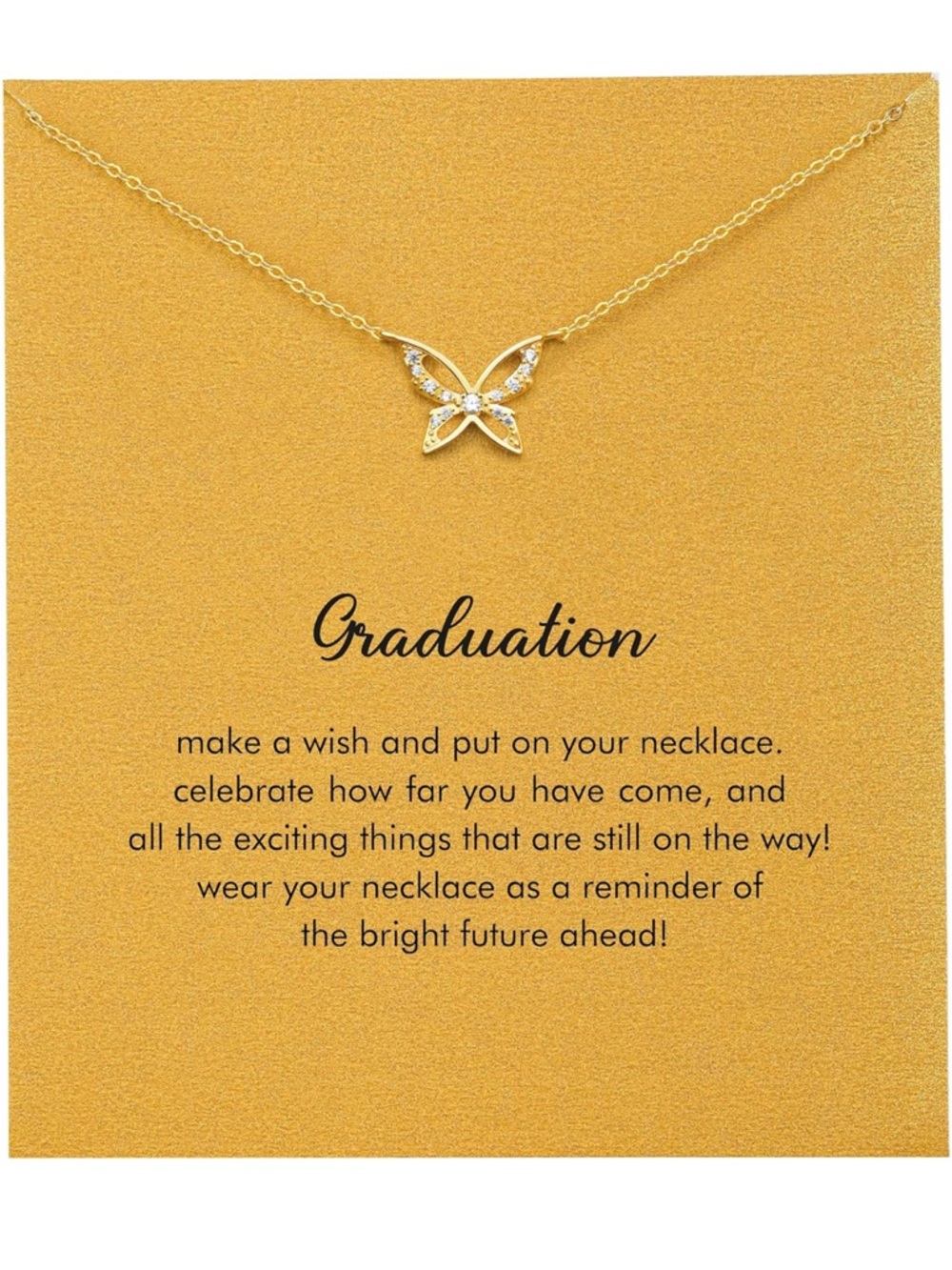 Gold Butterfly Pendant Necklace - Graduation Gift